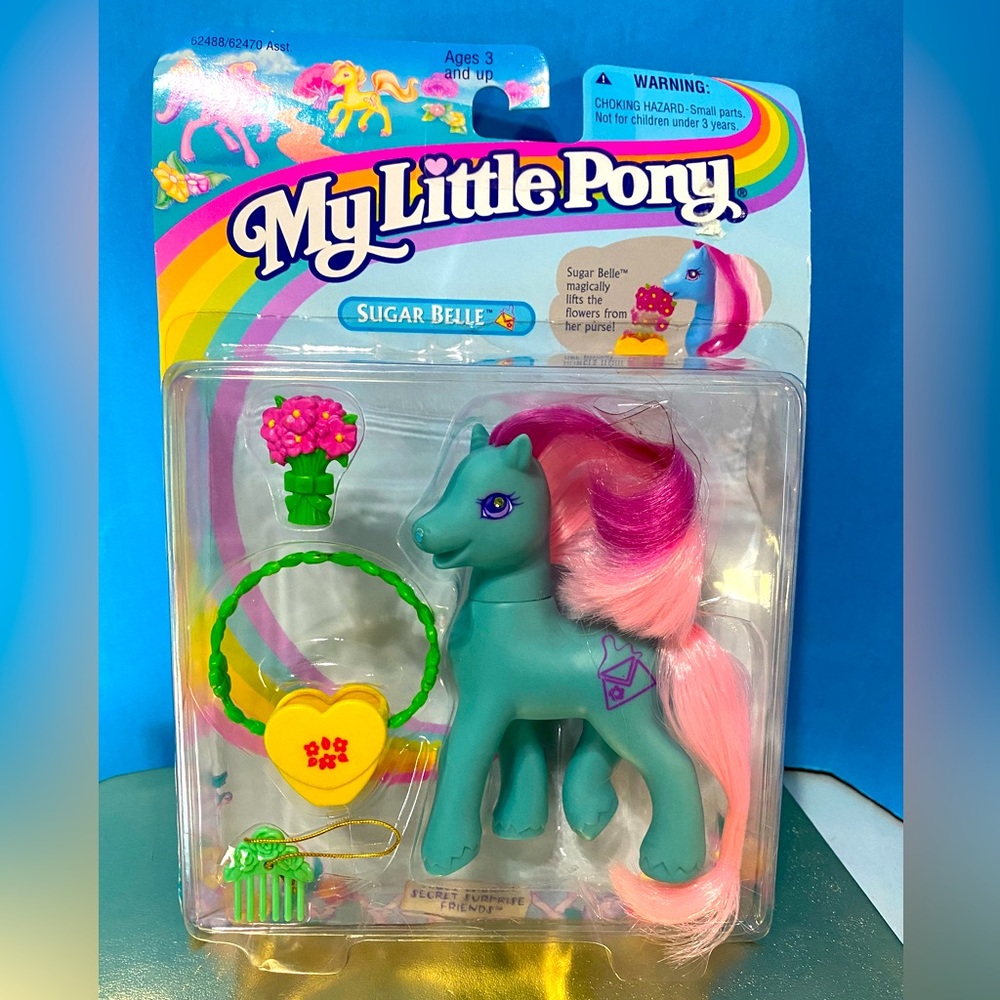 MY LITTLE PONY G2 NWT VTG 1997 SUGAR BELLE SECRET SURPRISE FRIENDS w/ACCESSORIES